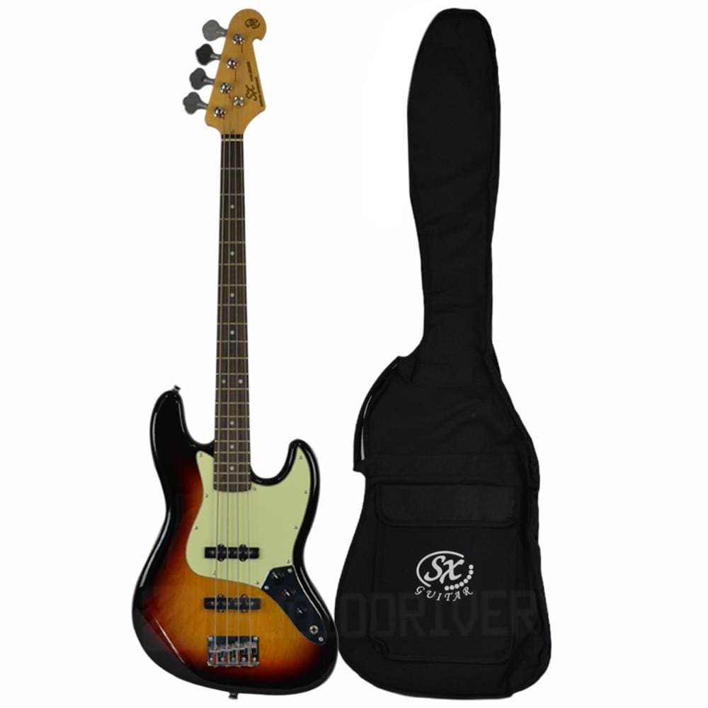 Baixo 4 Cordas Passivo SX Contrabaixo Jazz Bass SJB62 3TS 3 Tone Sunburst Com Bag da SX