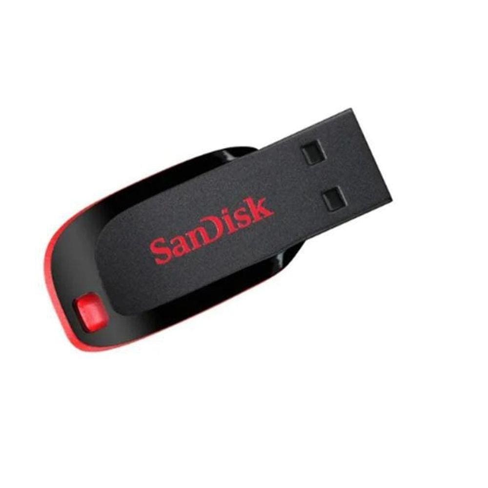 Pendrive Sandisk Cruzer Blade 16Gb 2.0 Preto/Vermelho