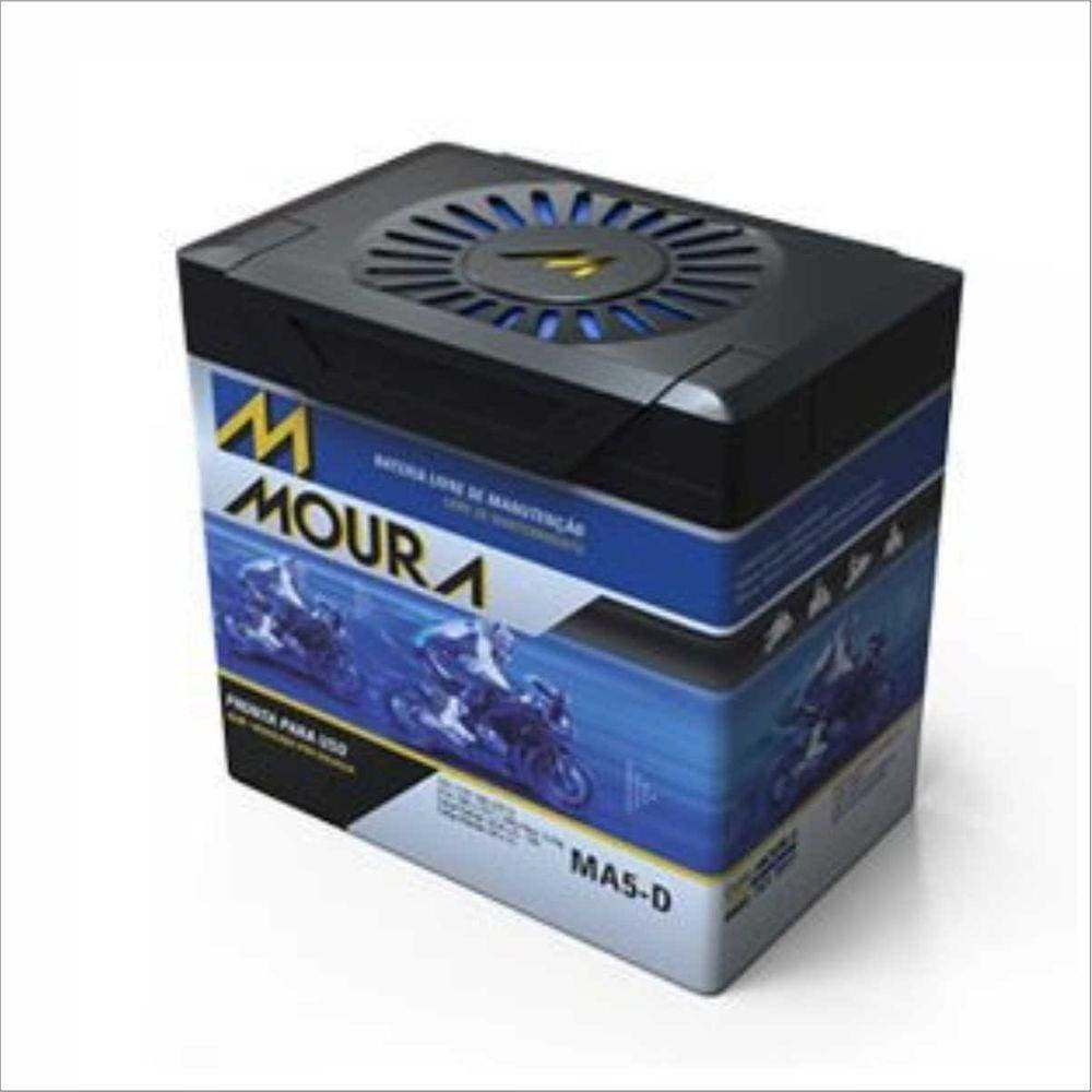 Bateria AGM Moto Moura 12V 5Ah MA5-D CARGO ESD FAN TITAN KSE 150 ESDI ESI TAITAN SPECIAL EDITION 160