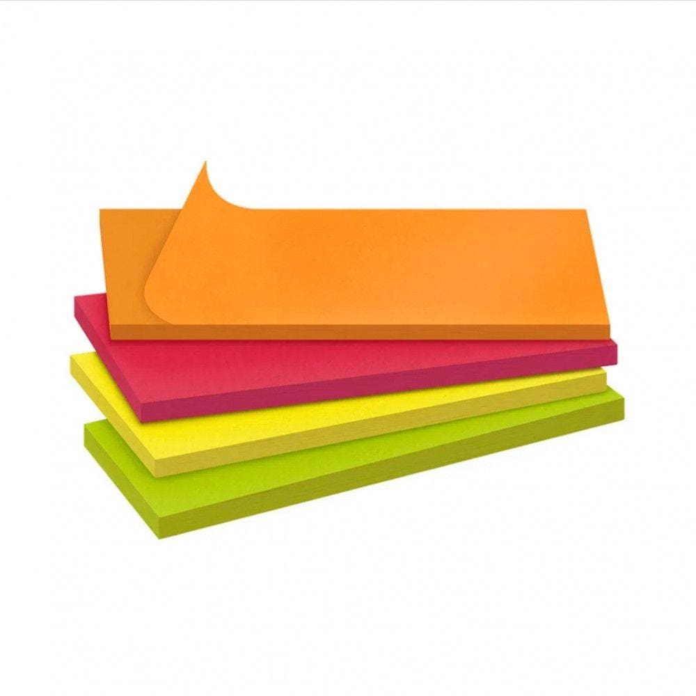 Bloco Adesivo Marcador De Página 4 Cores Neon Keep Ei022