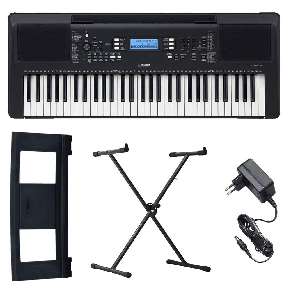 Teclado Arranjador Yamaha Psr E363 Preto Com Fonte Bivolt E Suporte Partituras Extra