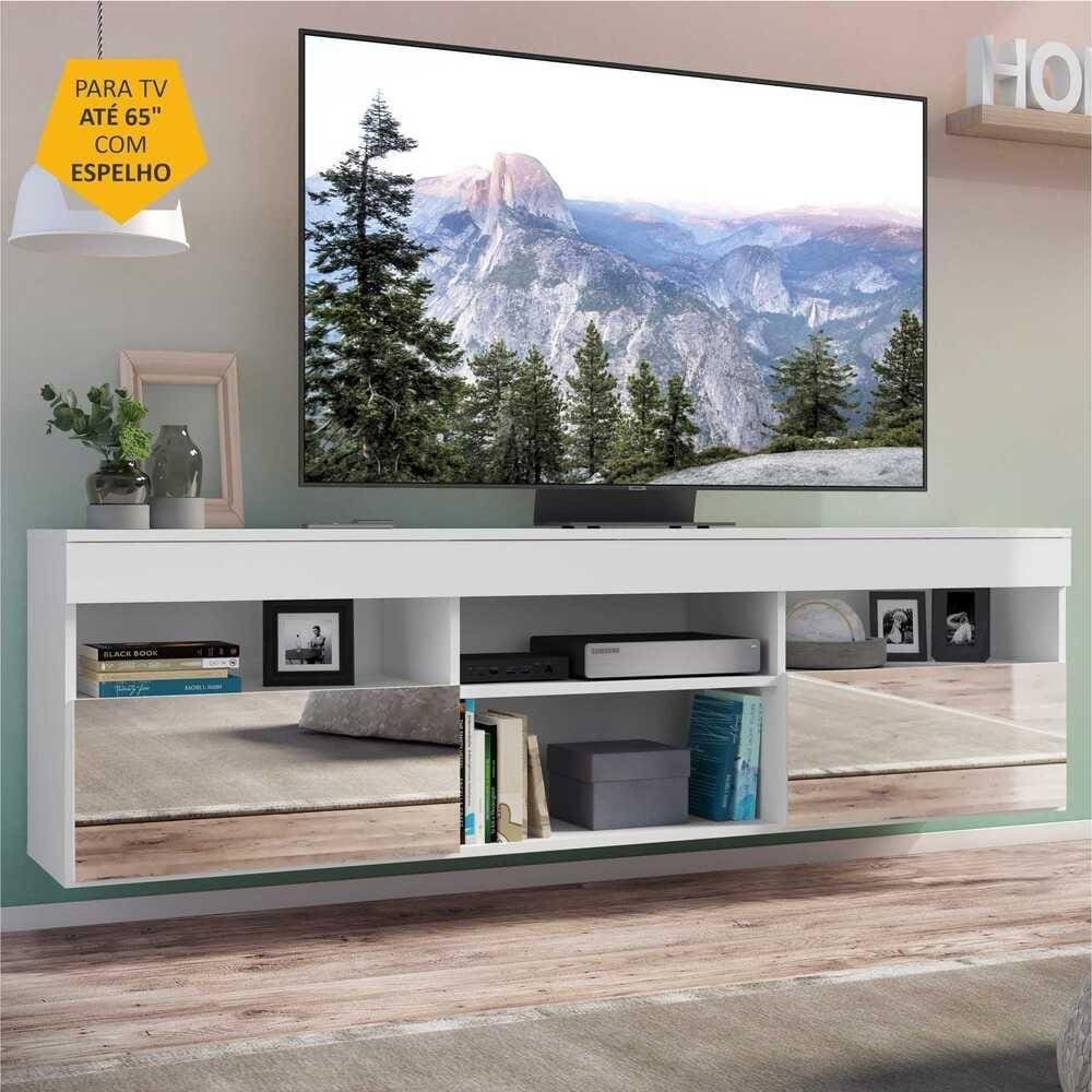 Rack TV 65” Suspenso com Espelho e 2 Portas Paris Multimóveis