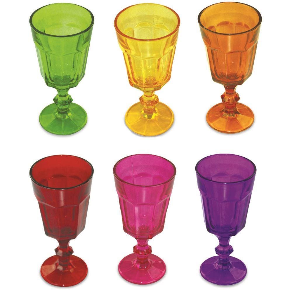 Taças para Sorvete, Sobremesa, Agua - Coloridas - Conjunto com 06 Taças de Vidro