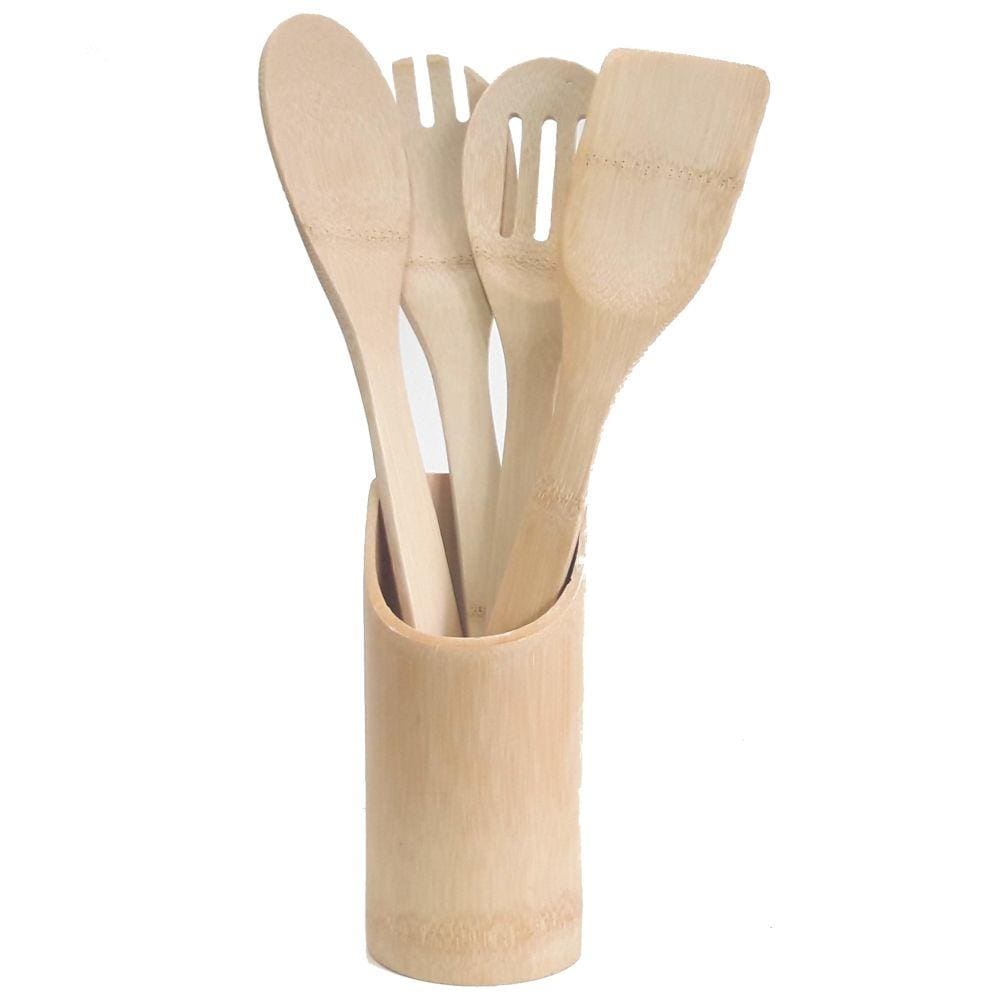 Utensilios de Bambu, Jogo de Utensilios com 5 peças para Cozinha