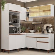 Cozinha Completa de Canto Madesa Reims 332001 com Armário e Balcão - Branco