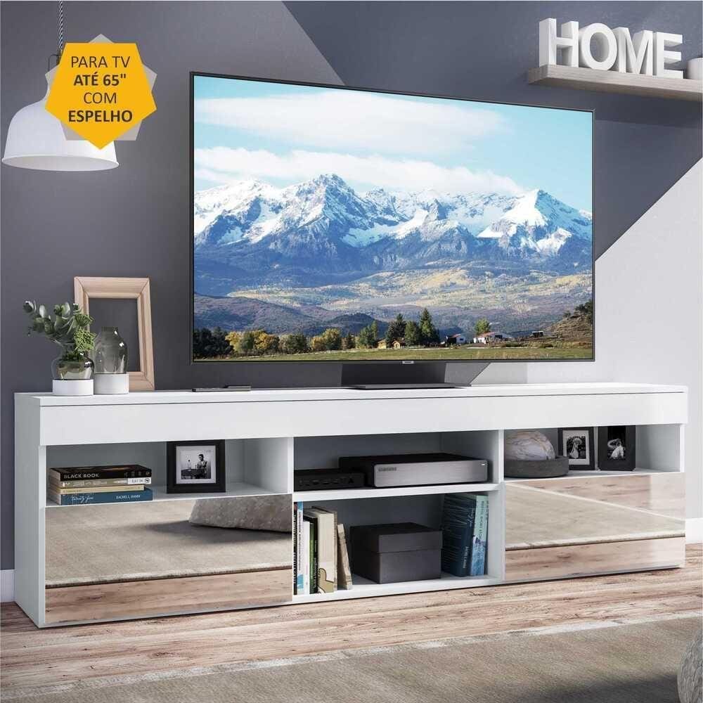 Rack TV 65” com Espelho e 2 Portas Paris Multimóveis