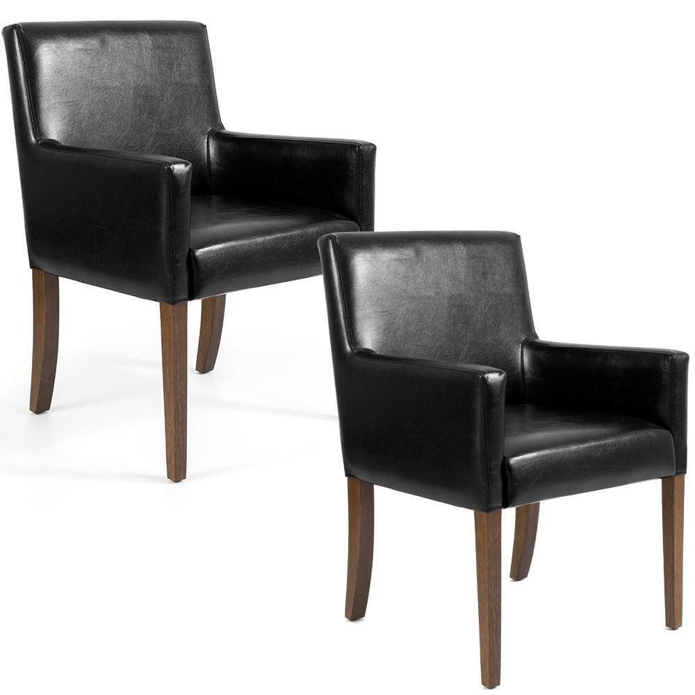 Kit 02 Poltronas Decorativas Base de MadeiraPreto