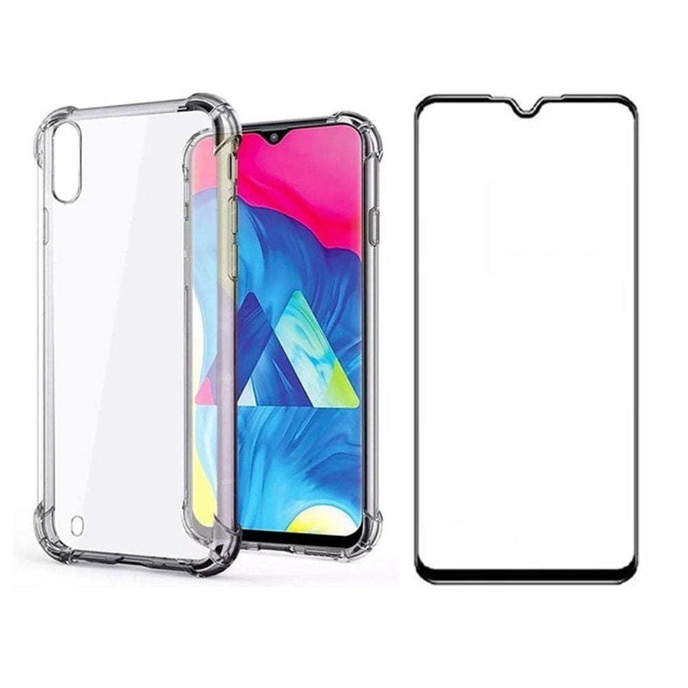 Capinha Silicone Antichoque e Película Vidro 3D Samsung A01