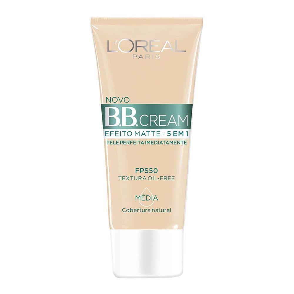 BB Cream L`oréal FPS 50 Efeito Matte 5 em 1 Cor Média 30ml