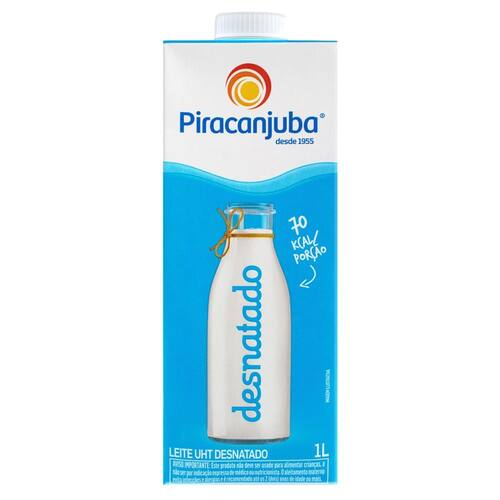 Leite Longa Vida Piracanjuba Desnatado 1 Litro