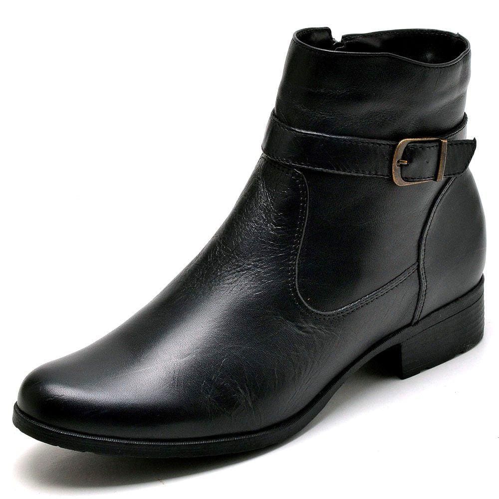 Bota Botina Feminina Em Couro Country Cano Curto JNA Shoes