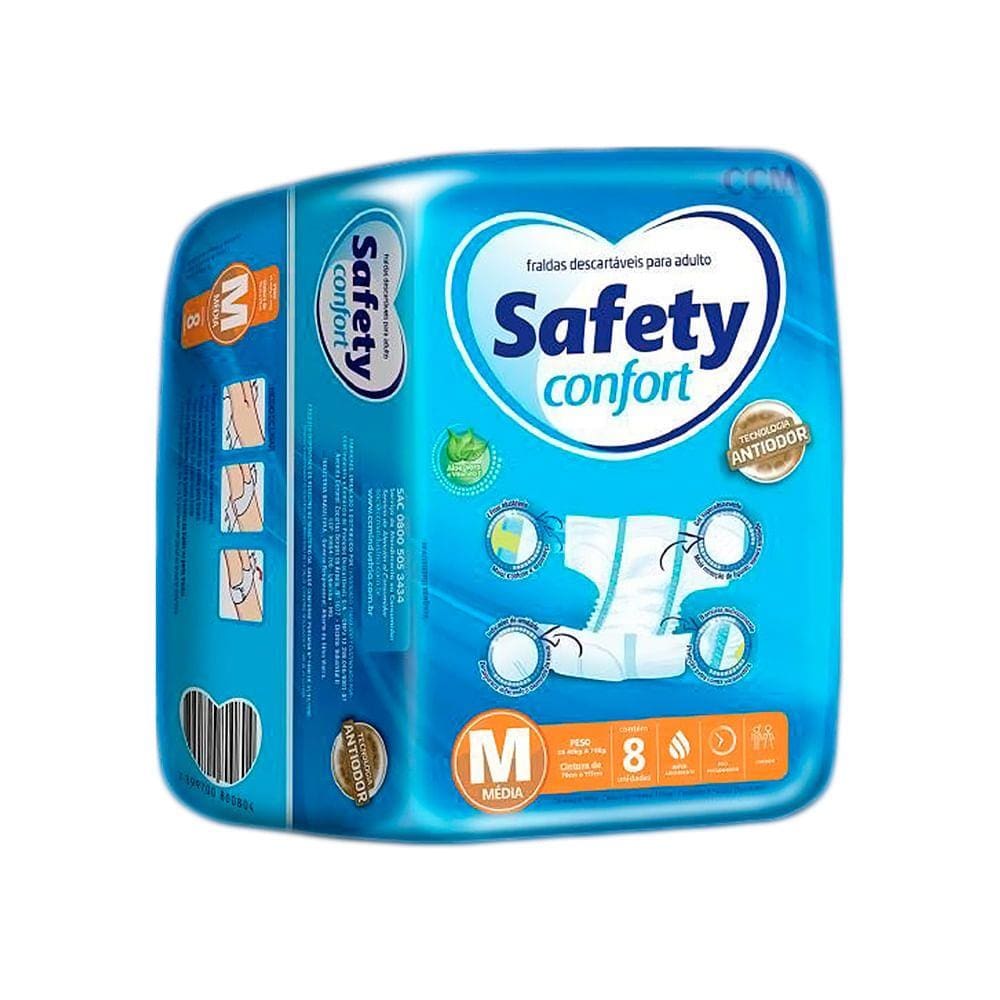 Fralda Geriátrica Safety Confort Tamanho M 8 Unidades