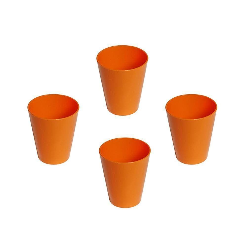 Conjunto De Copos Fresc Vemplast 350Ml 4 Peças Laranja
