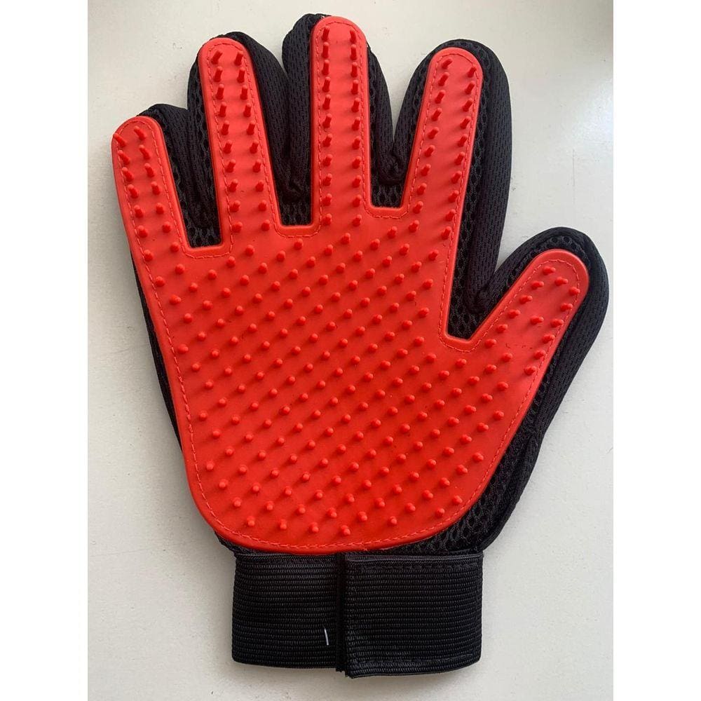 Luva Pet Escova E Tira Pelos Magnética Vermelho