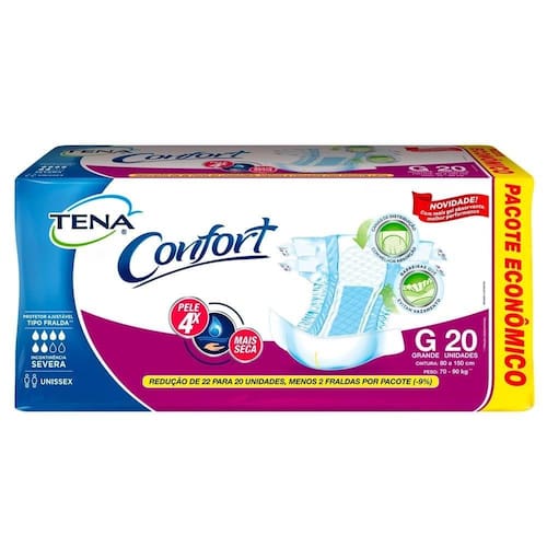Fralda Geriátrica Descartável Confort Tam. G - 60 unidades - Tena é boa?