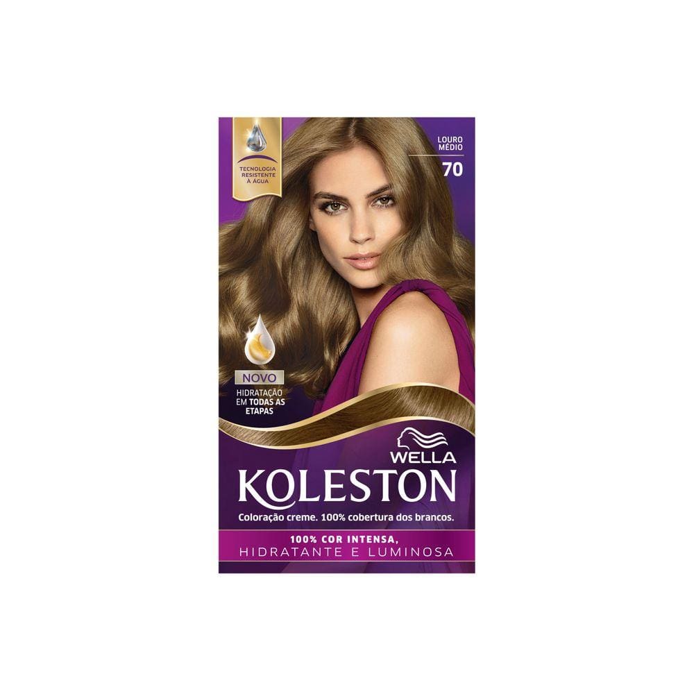 Kit Coloração Creme Koleston Louro Médio 70