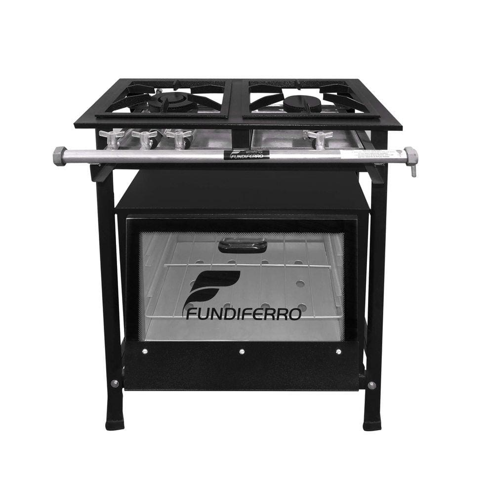 Fogão 2 Bocas Fundiferro Industrial Com Forno Preto - P7