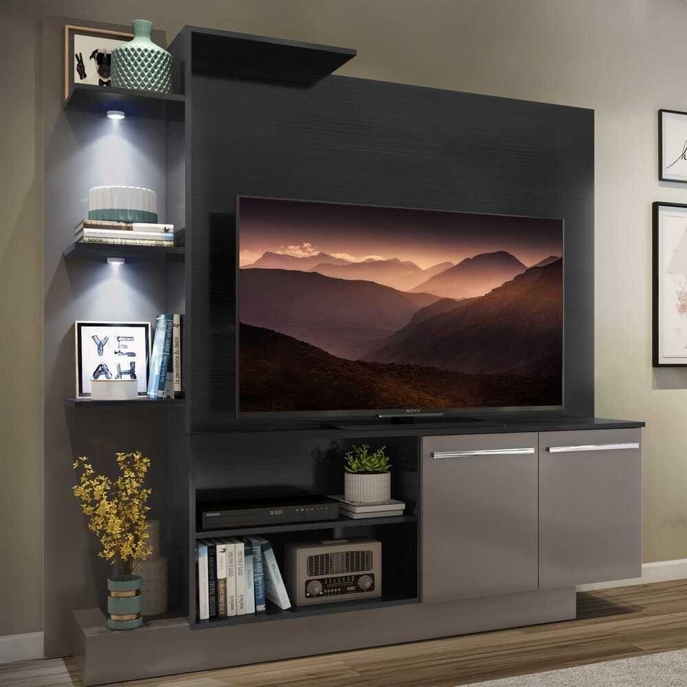 Estante c/ 2 Leds Painel TV 55\" e 2 portas Dallas Multimóveis