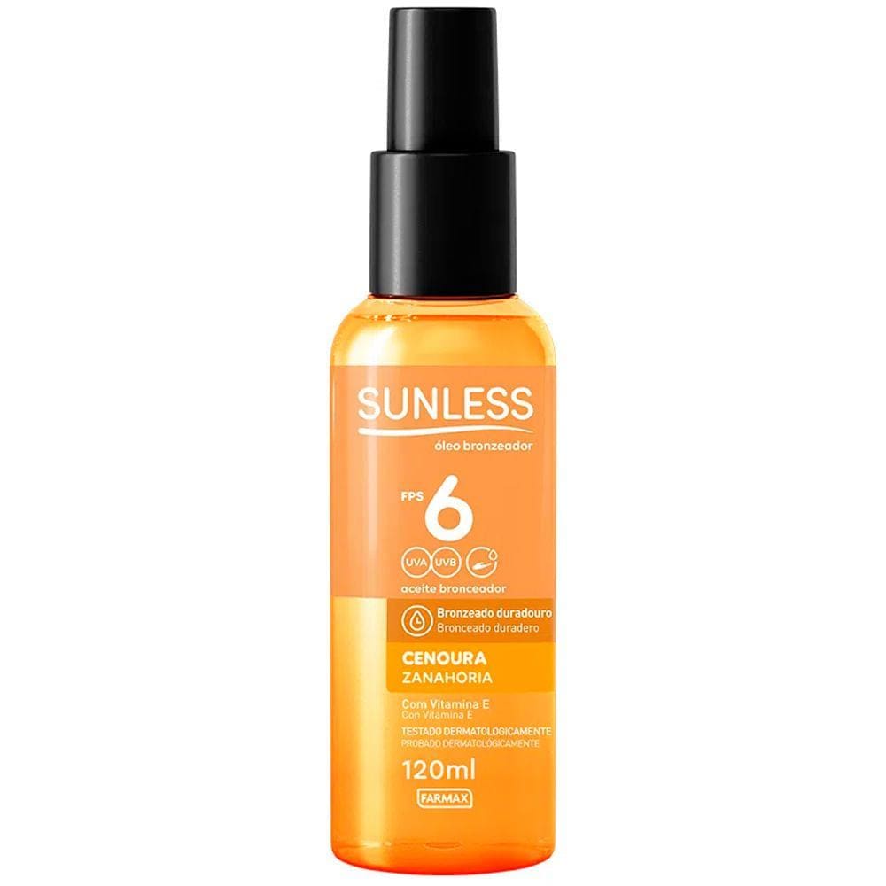 Óleo Bronzeador Sunless FPS 6 Cenoura 120ml