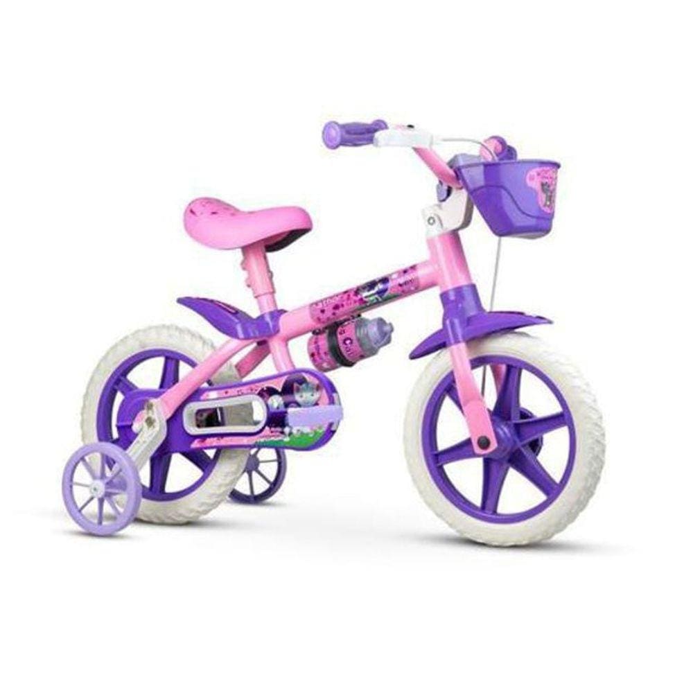 Bicicleta Nathor Cat Aro 12 Rígida 1 Marcha - Lilás/rosa