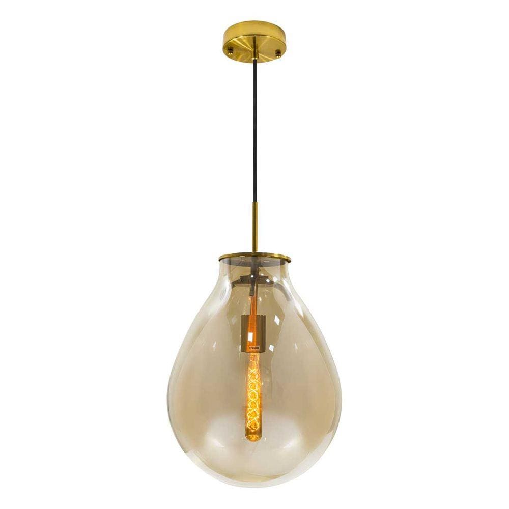 Pendente Caju Cúpula Vidro 30cm E27 Bella Iluminação St1882