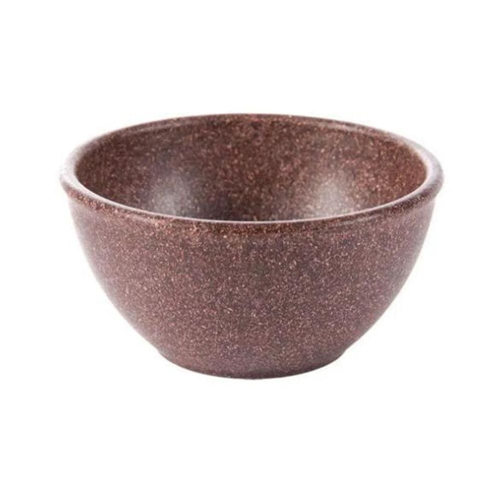 Jogo De 6 Tigelas Pequena Marrom Imbuia Plástico 300Ml