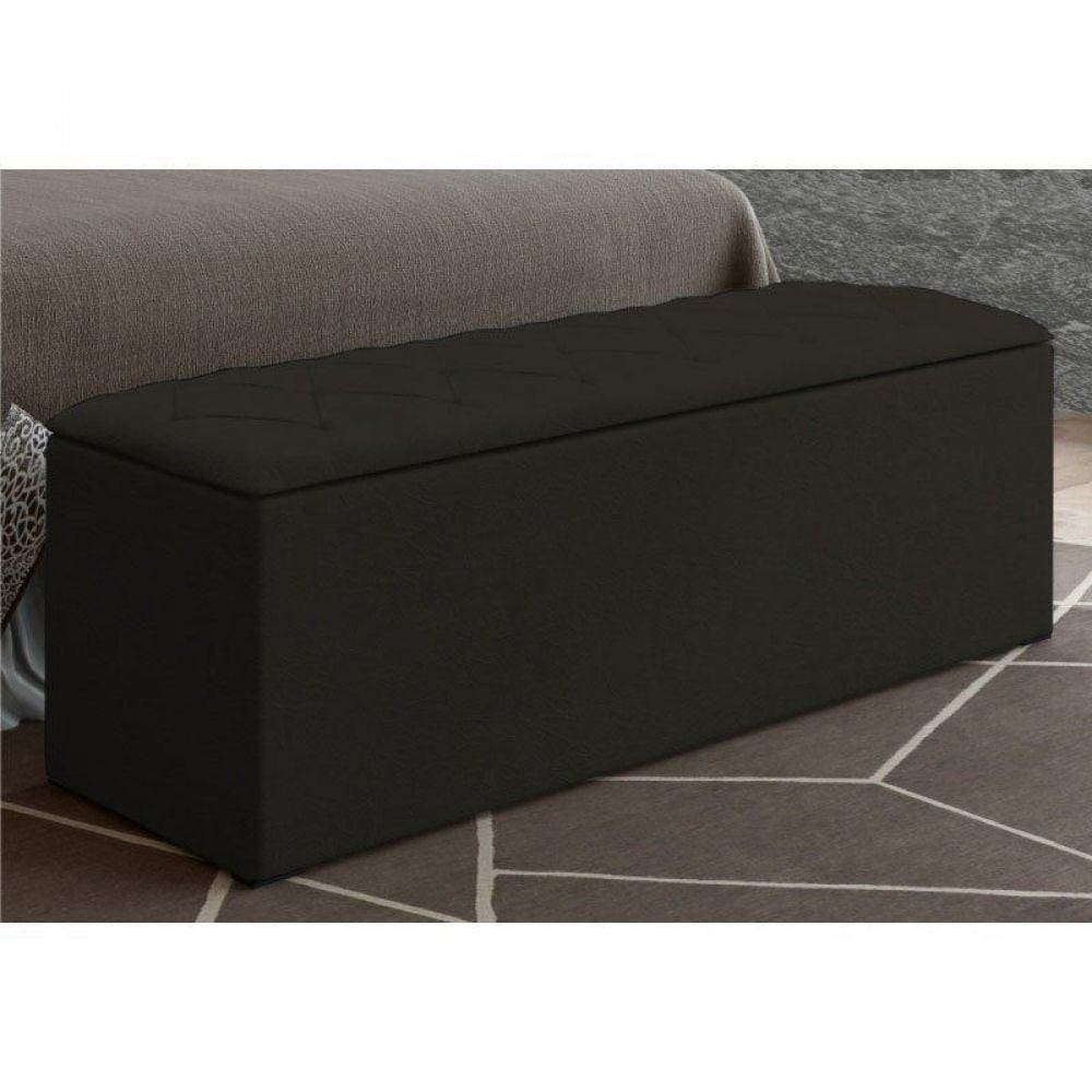 Calçadeira Com Baú Paris 160 Cm Suede Amassado Chocolate