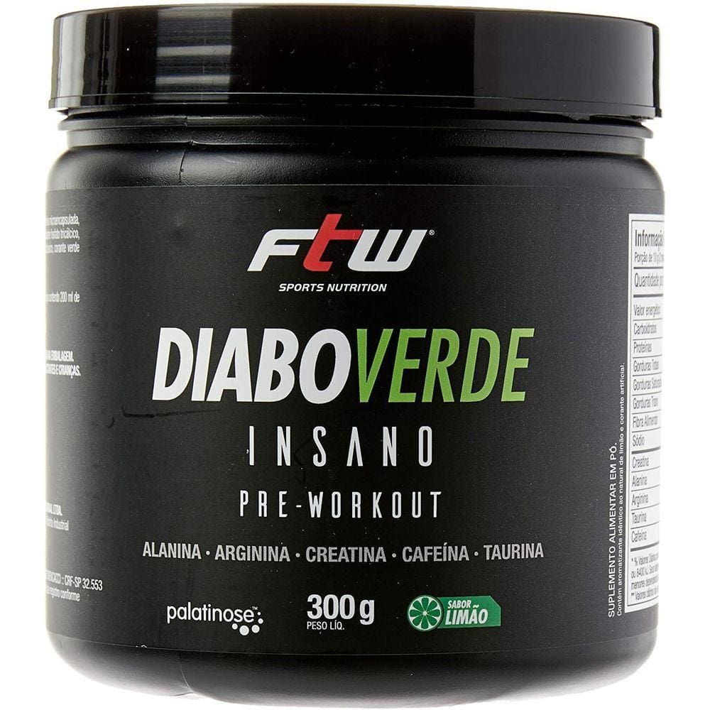 Diabo Verde Pre Treino Sabor Limão 300 G