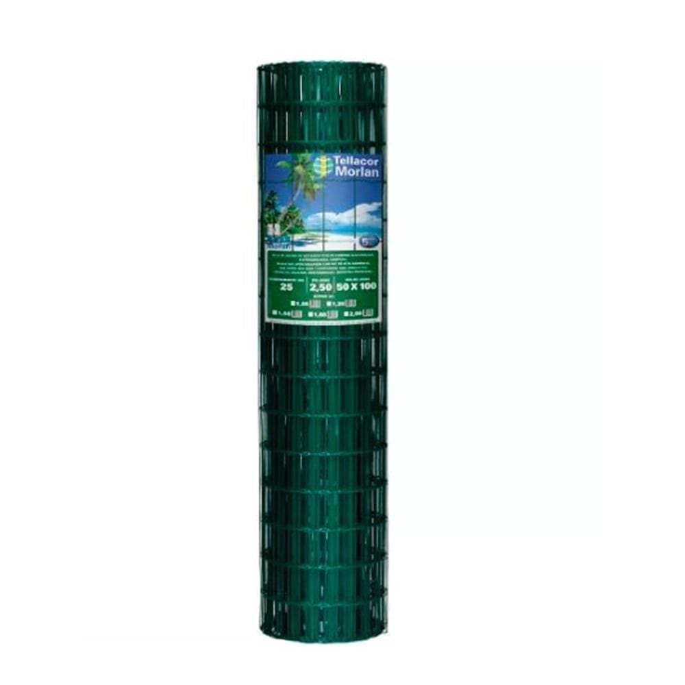 Tela Revestida Tellacor Morlan 100 x 50mm Fio 2,50mm 2,00 x 25m Verde