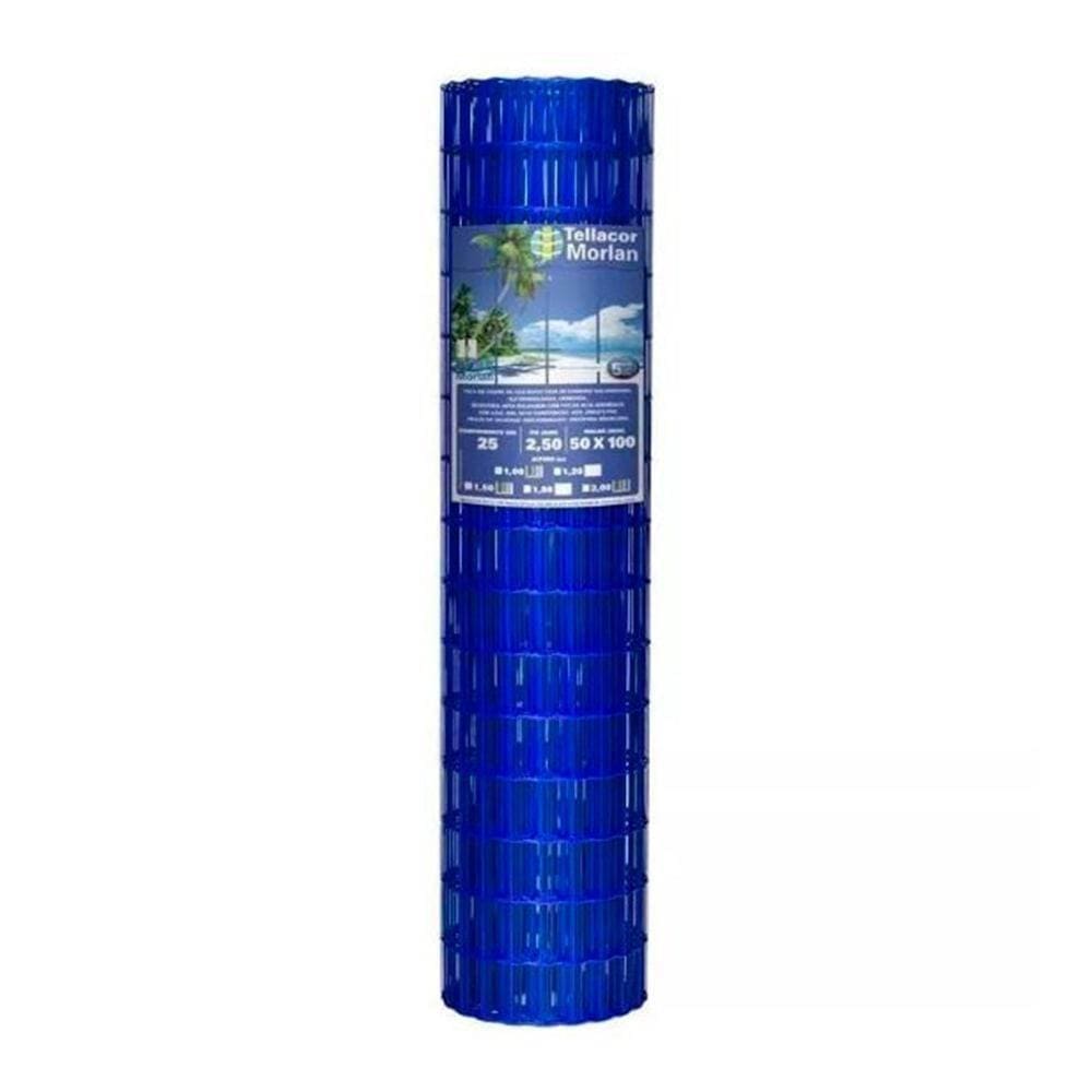 Tela Revestida Tellacor Morlan 100 x 50mm Fio 2,50mm 2,00 x 25m Azul