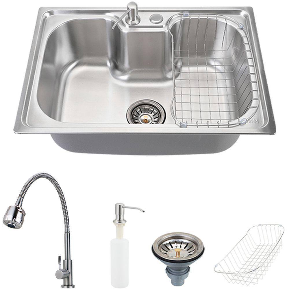 Cuba Para Cozinha Pia Inox Com Acessórios Carajás E Torneira Gourmet Jaguaribe Pingoo.casa