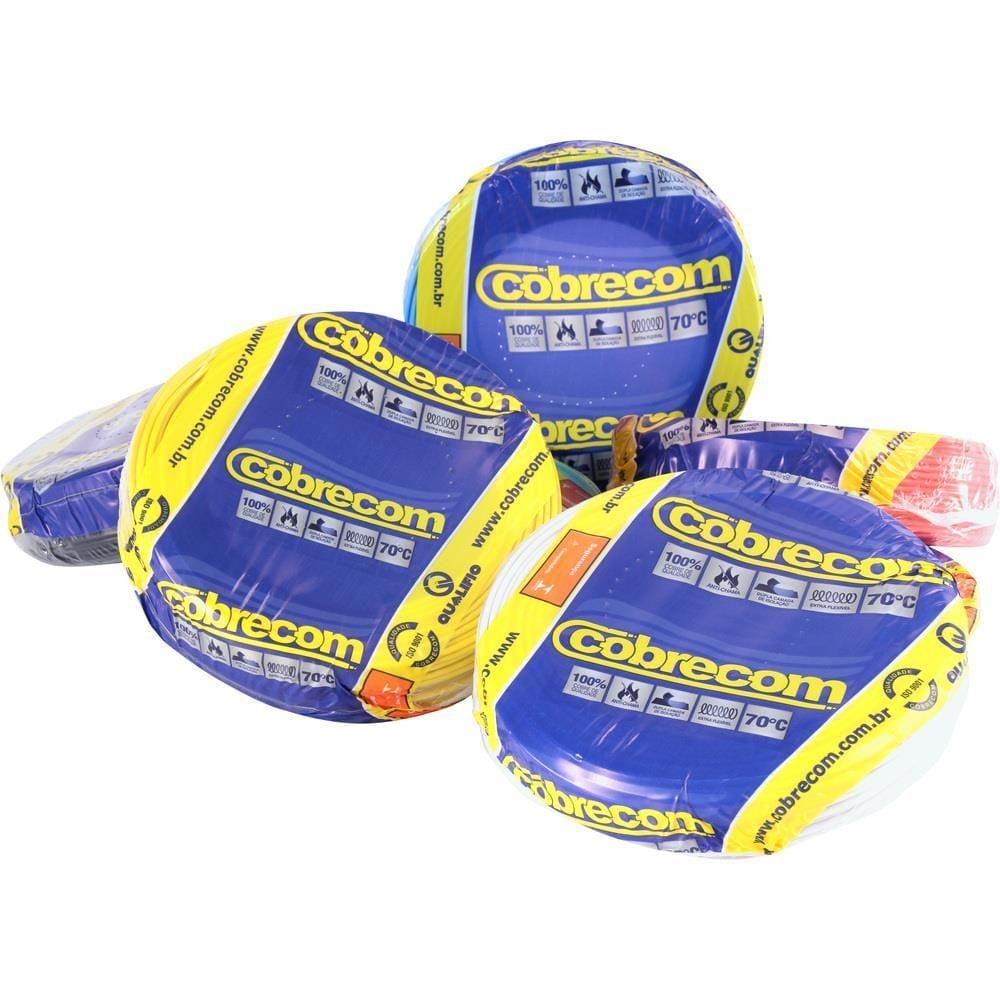 Cabo Flexível Cobrecom 6MMx100M Rolo 750V Preto