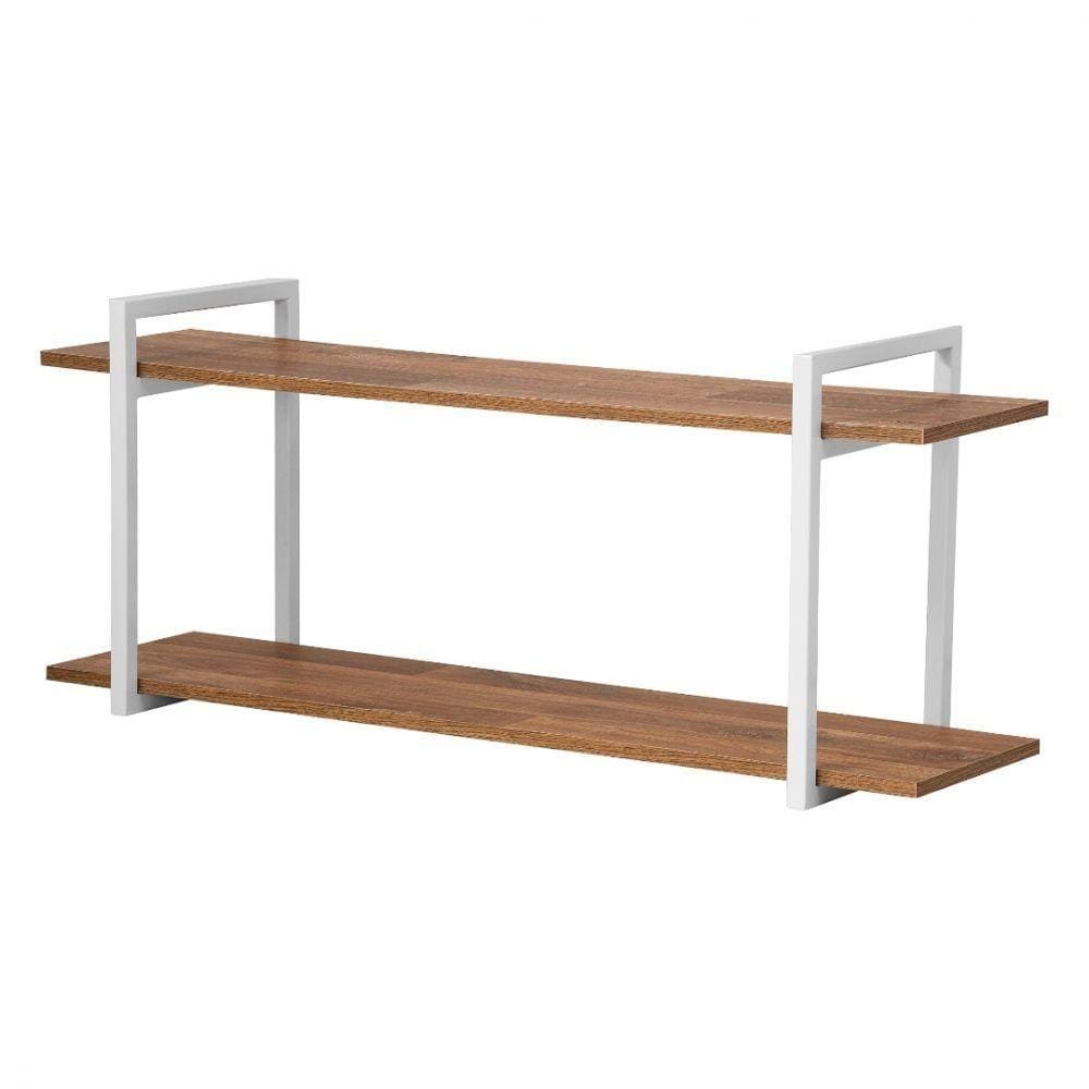 Nicho Cozinha Branco com Prateleiras Amadeirado 80cm