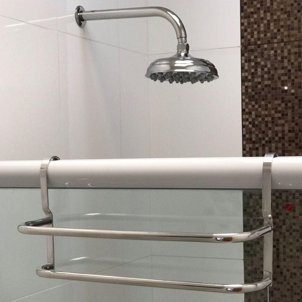 Suporte Duplo Porta Toalhas Toalheiro para Box Alto Brilho