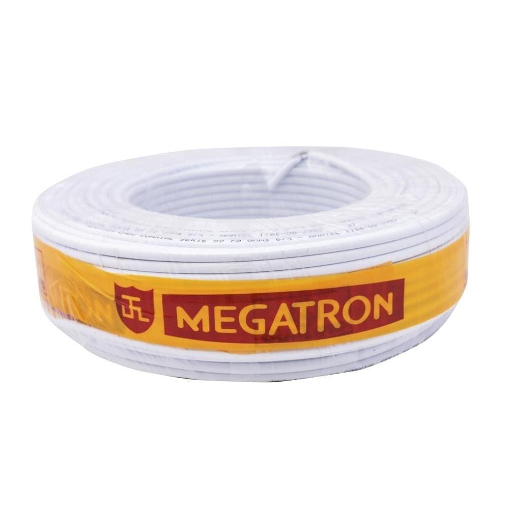 Cabo Megatron Coaxial 67% Malha RG 6 100m Branco