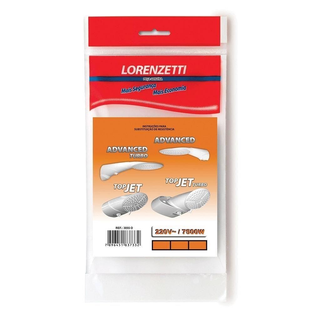 Resistência para Chuveiro Lorenzetti Advanced 4 Temperatura 7500W 220V