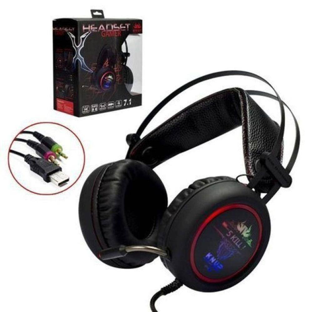 Fone Headset Gamer Knup Kp-401 7.1 Pc Notebook Ps4, Xbox Adaptador P3 |  Extra