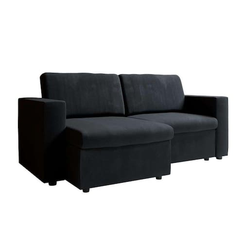 Sofá 3 Lugares Retrátil Zoy Suede Preto Menor preço em Sofá 3 Lugares Retrátil Zoy Suede Preto