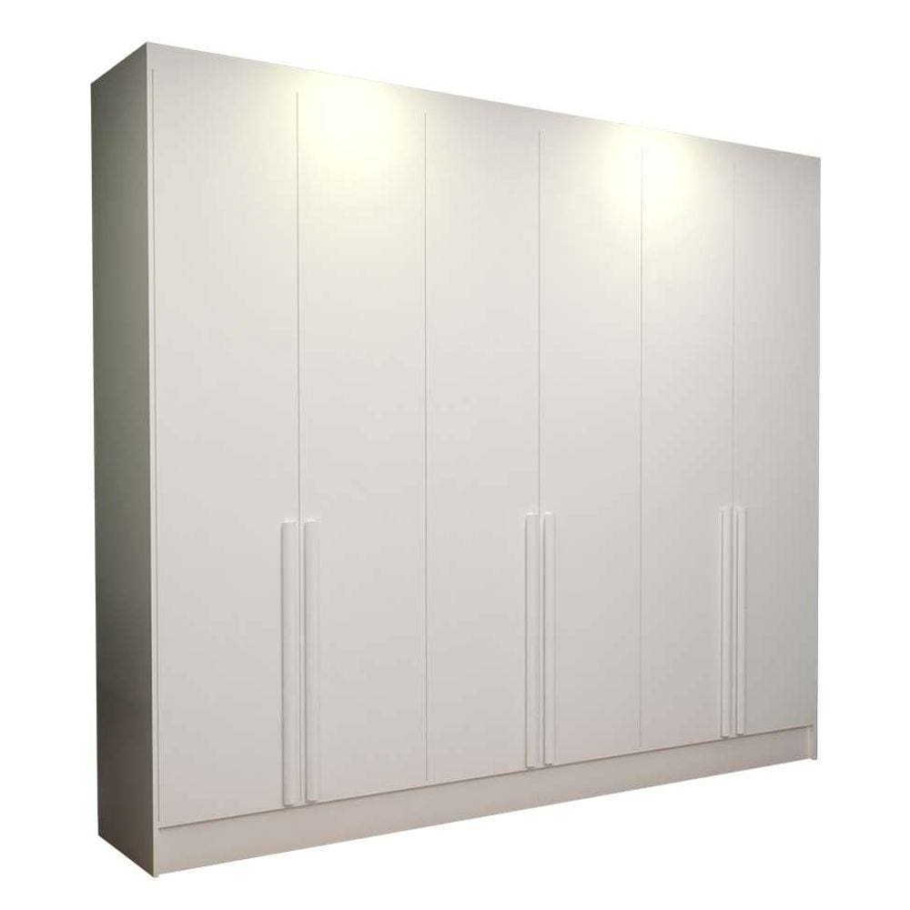 Guarda-Roupa Casal Ana 6 PT 4 GV Branco 242 cm
