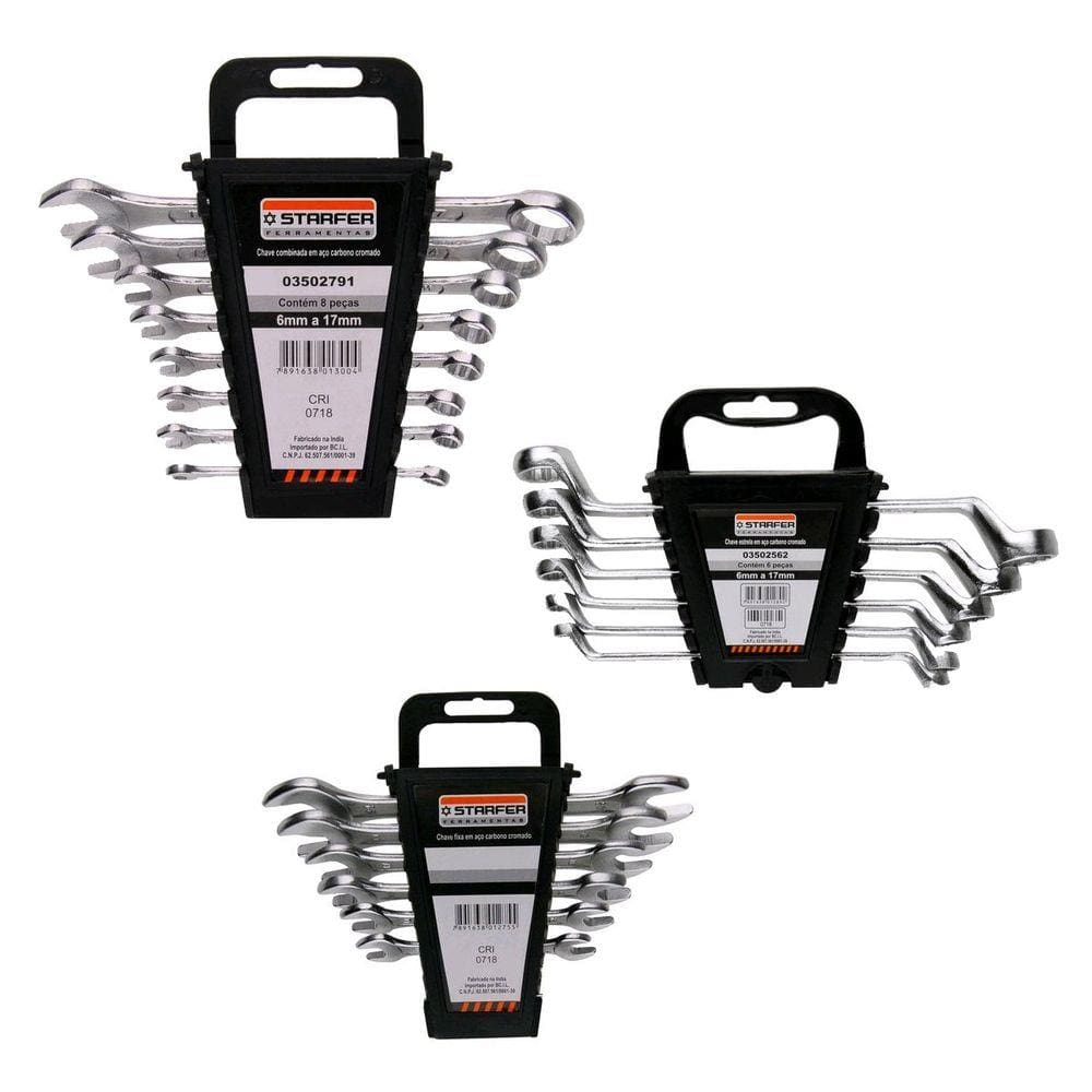 Kit 20 peças Chave Combinada - Fixa E Estrela 6-17mm