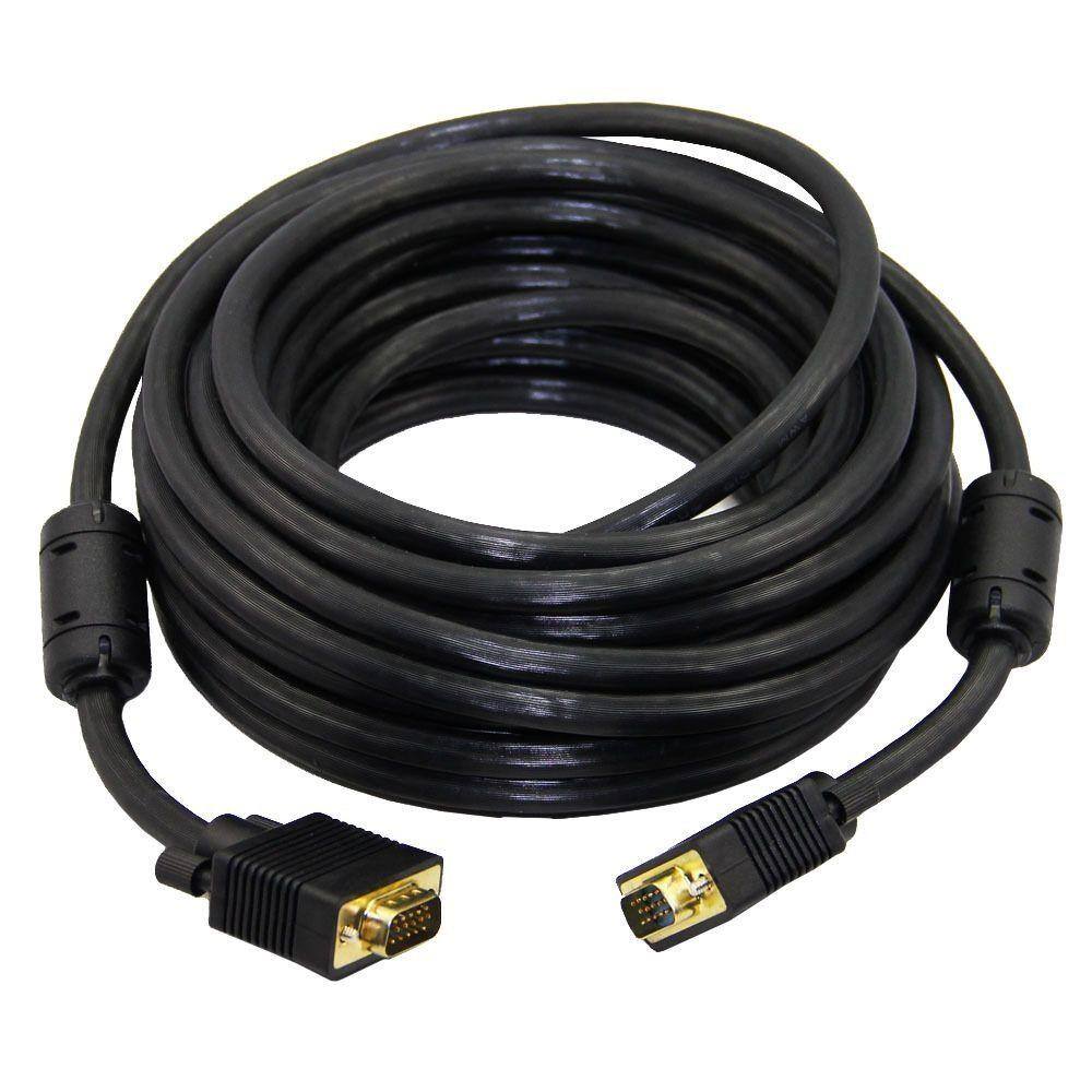 Cabo para Monitor VGA HD15m preto 30 metros com filtro