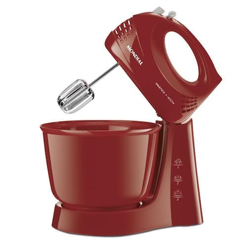 imagem-Batedeira Prática B-44-R 400W 3 Veloc. Mondial Vermelho 110V