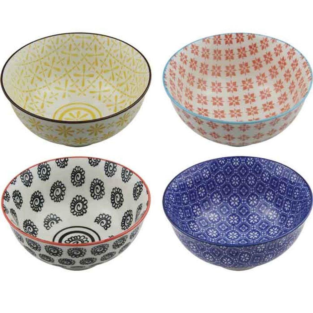 Kit 4 Bowls/Cumbuca De Porcelana Decorativo 12CM HP0008