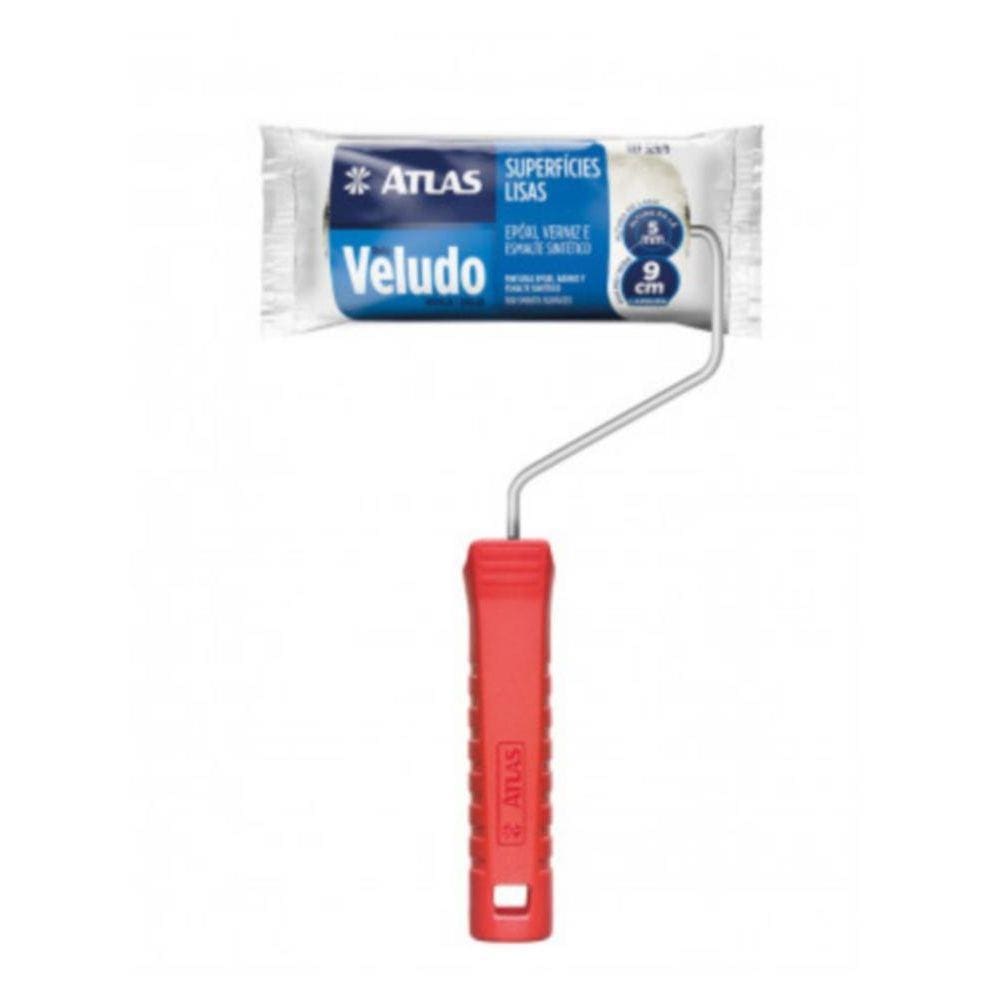 Rolo para Pintura de Veludo Lã Natural Verniz 9cm REF-329/9 Vermelho Atlas