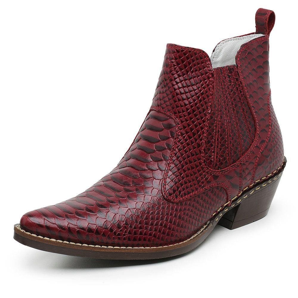 Botina Masculina Bico Fino Anaconda Country JNA SHOES Cobra
