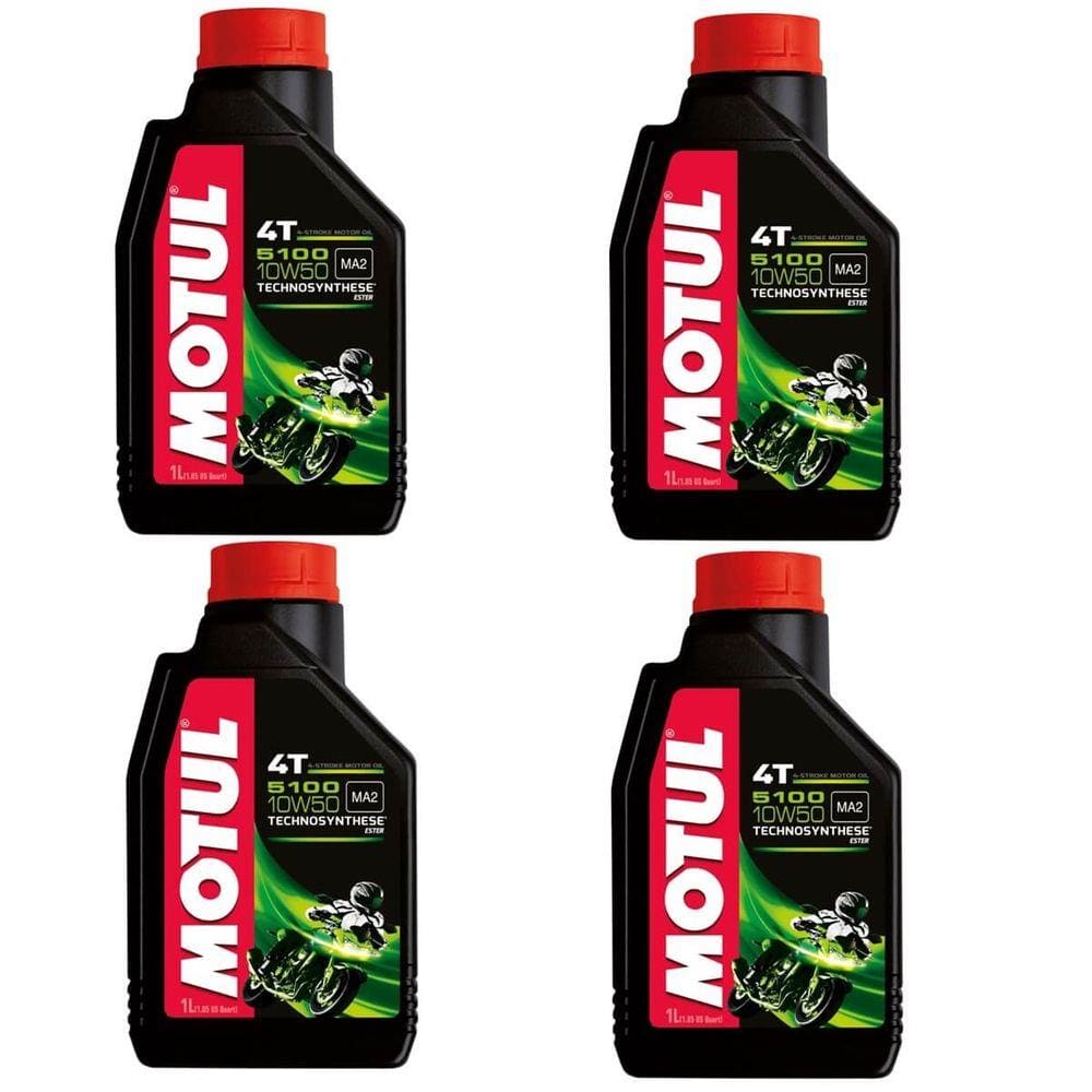 Kit 4 Oleo Motul 5100 10w50 Semi Sintético Moto 4t API SL