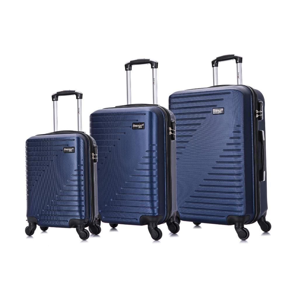 Conjunto de malas de viagem PP P e M Chicago Swiss Move Marinho