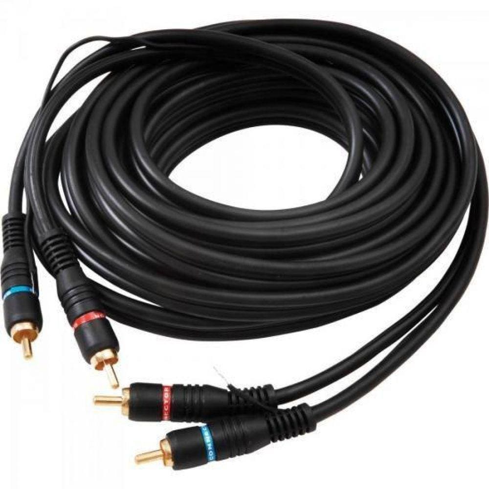 Cabo 2 Rca Macho X 2 Rca Macho Com Fio Terra Cbrc0012 Preto