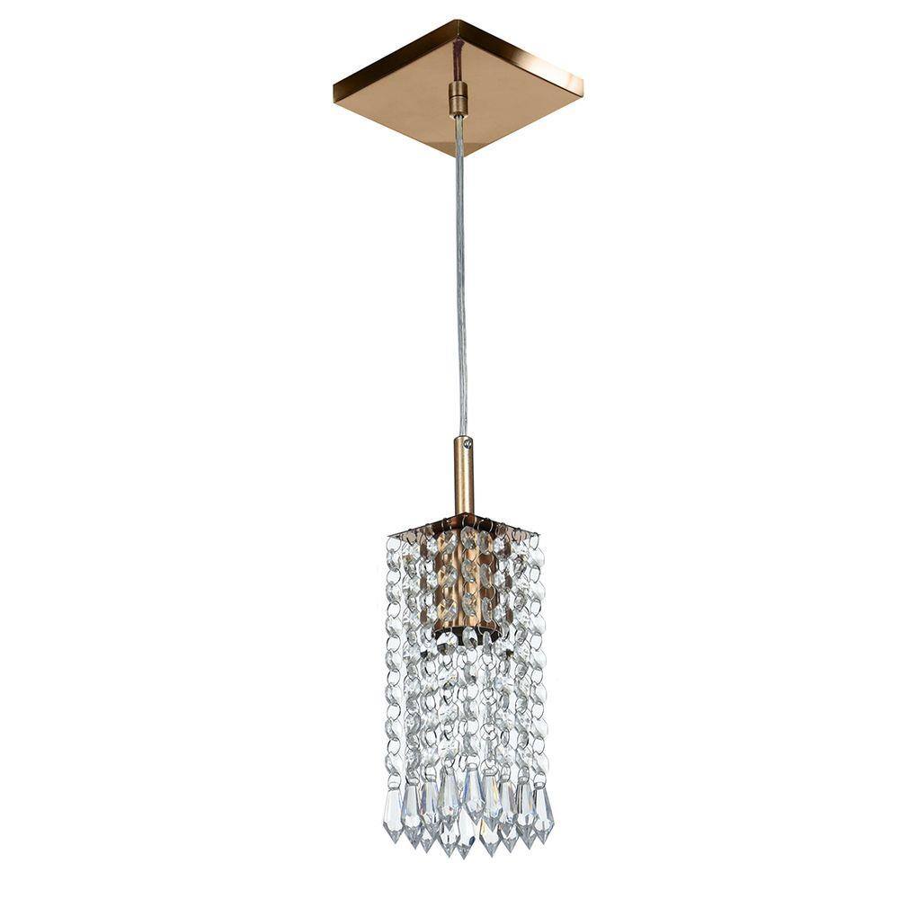 Pendente Quadrado Clearcrillic Cristal Acrílico Cobre