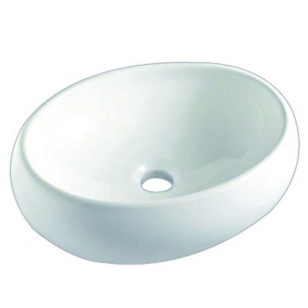 Cuba de Apoio Oval 40x30cm Branco Icasa